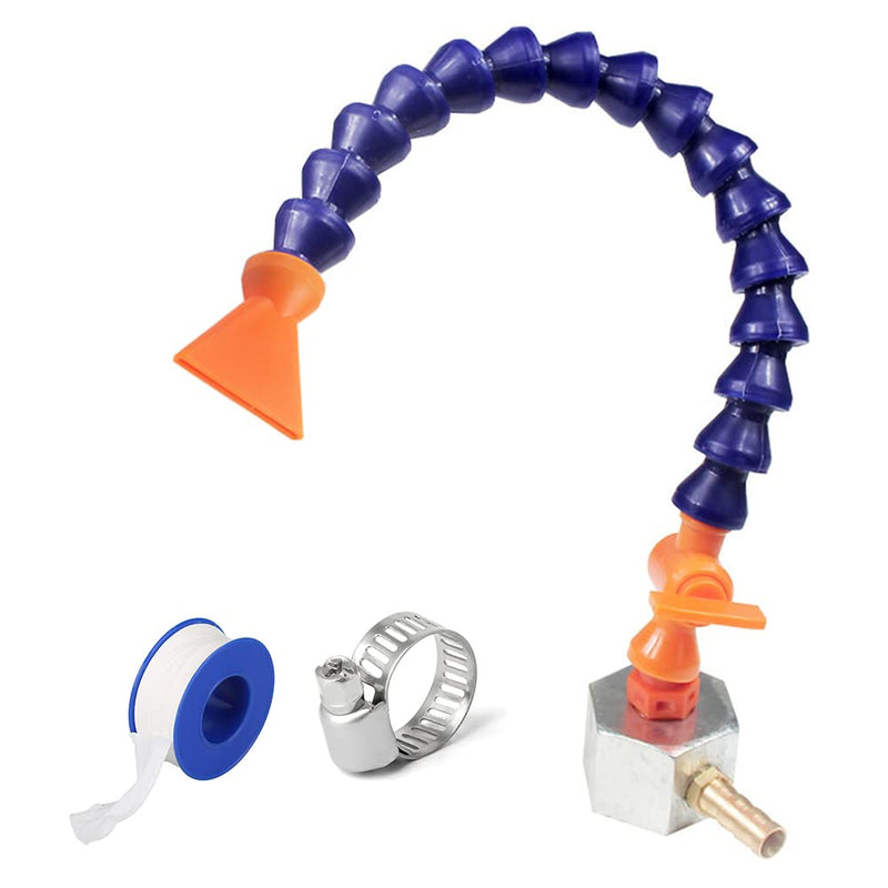 Magnetic Base with Barb Connector + 1/4"PT Flat Nozzle Plastic Coolant Pipe with Switch Adjustable Flexible Water Oil Cooling Hose Flat Mouth