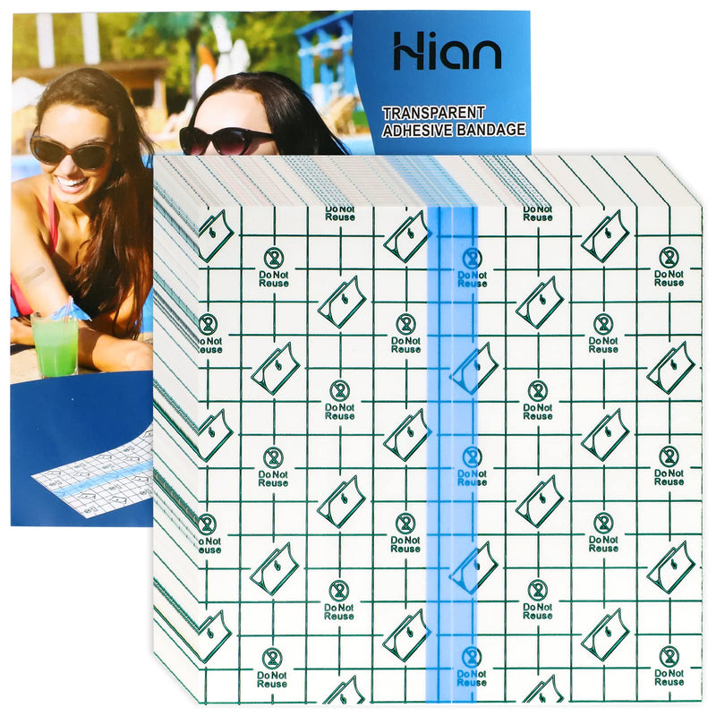 Hion Tattoo Aftercare Waterproof Bandage Transparent Film Dressing 50 Pre-Cut Sheets 4 x 4 Inch Tattoo Cover Up Tape Second Skin Adhesive Bandage Waterproof Wound Cover for Swimming Shower Shield 50pcs - 4 x 4 Inch