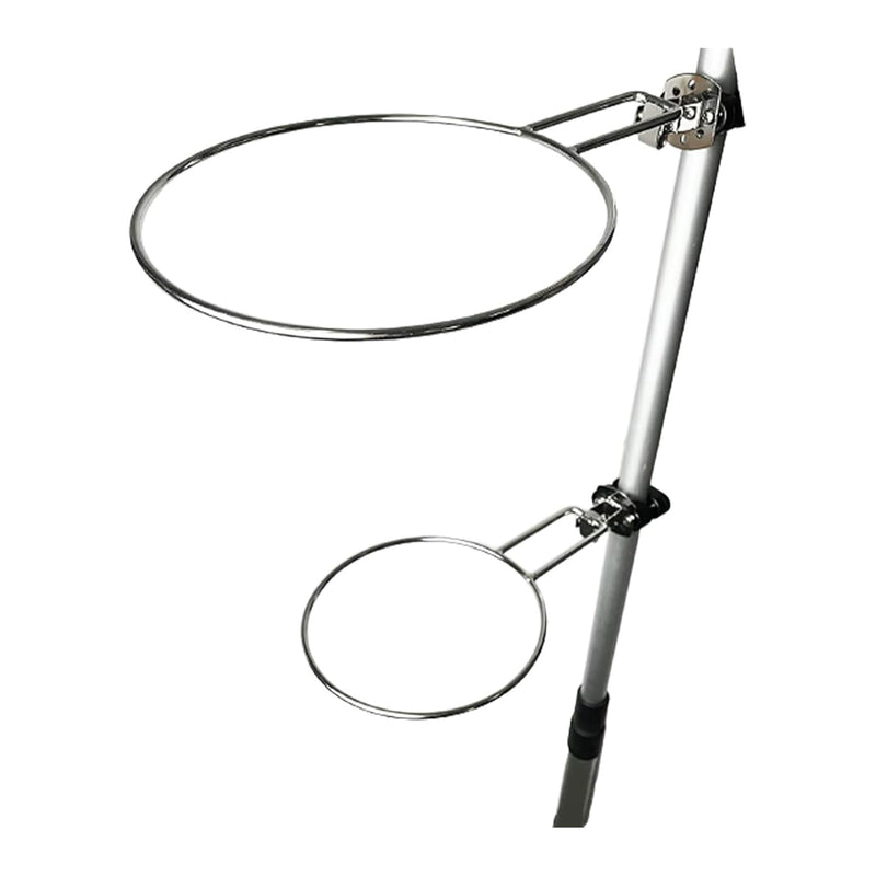 MARINE CITY Fender Holder – Stainless Steel with UV-Resistant Clamps, Adjustable Mount for 7/8" to 1-1/4" Rails, Fits 9" Fenders, Ideal for Boats, Yachts, Kayaks (Pack of 1)
