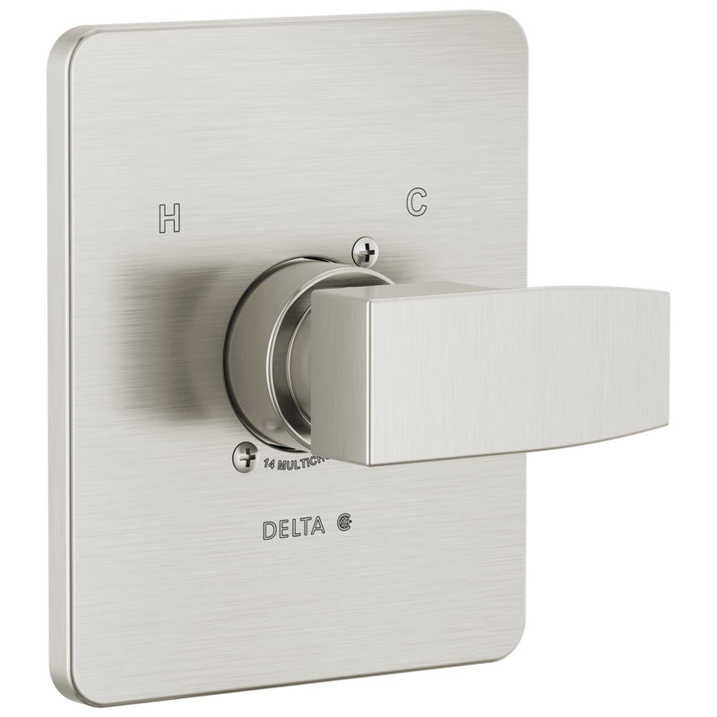 Delta T14067-PP Modern Pressure Balanced Valve Trim Only with Single Lever Handle - Less Rough In - Brilliance Stainless