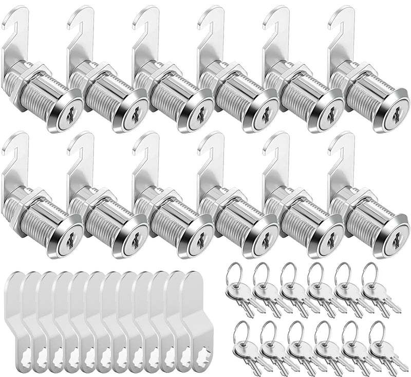 Cam Locks Cabinet Locks Keyed Alike,1-1/8Inch Cylinder Fits on 0.9Inch Max Panel Thickness,Secure Drawer RV Camper Trailer,Zinc Alloy(1-1/8Inch 12Pcs) 1-1/8 Inch 12Pcs