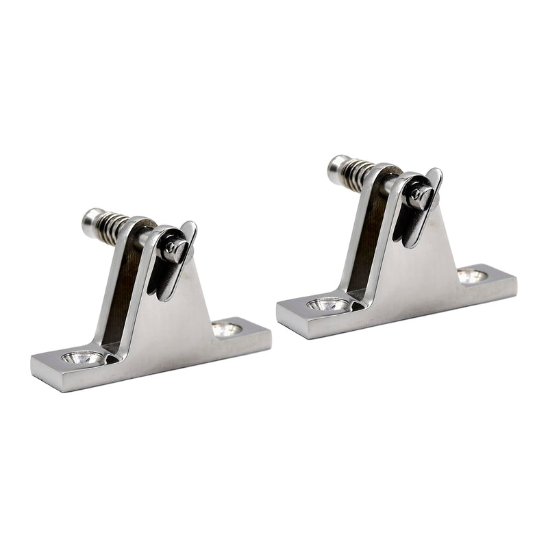 Marine City 316 Stainless Steel Bimini Top Deck Hinge Swivel Mount with Removable Pin – Side Mount Boat Bimini Hardware for Marines, Yachts and Ships (Pack of 2)