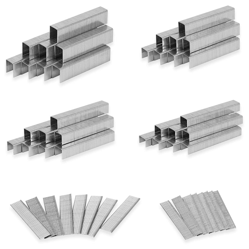 Heavy Duty T50 Staples and 18GA Brad Nails, 2400-Count 6 Sizes Includes: 5/16", 3/8", 1/2", 9/16" T50 Staples and 3/8", 1/2" Brad Nails Assorted, Galvanized Assembly 2400