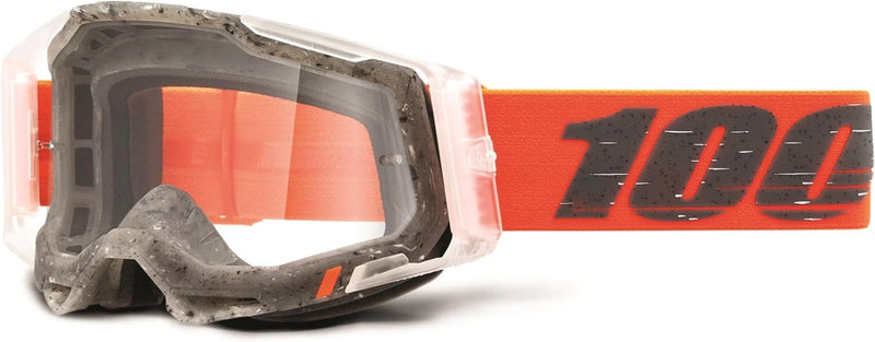 100% Racecraft 2 Goggles - Mountain Bike & Motocross Goggles - Eyewear for Motocross & Mountain Biking One Size Schrute - Clear Lens