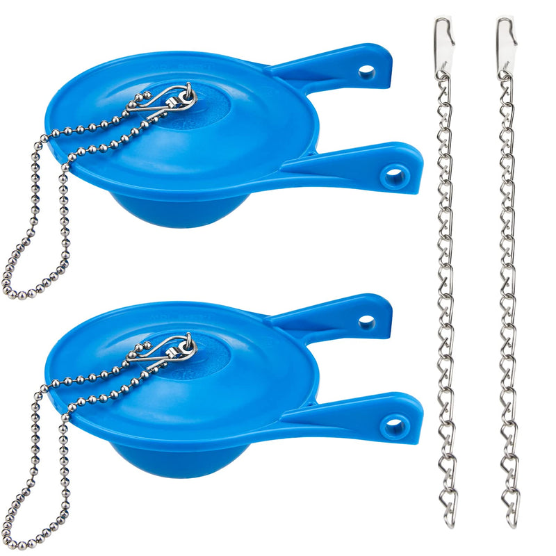 Gerber Toilet Flapper Replacement, 2 Pack 3 inch for Gerber 99-788 with 2 Toilet Handle Chains Ullnosoo Rubber Water Saving, Easy to Install Blue 2 Pack