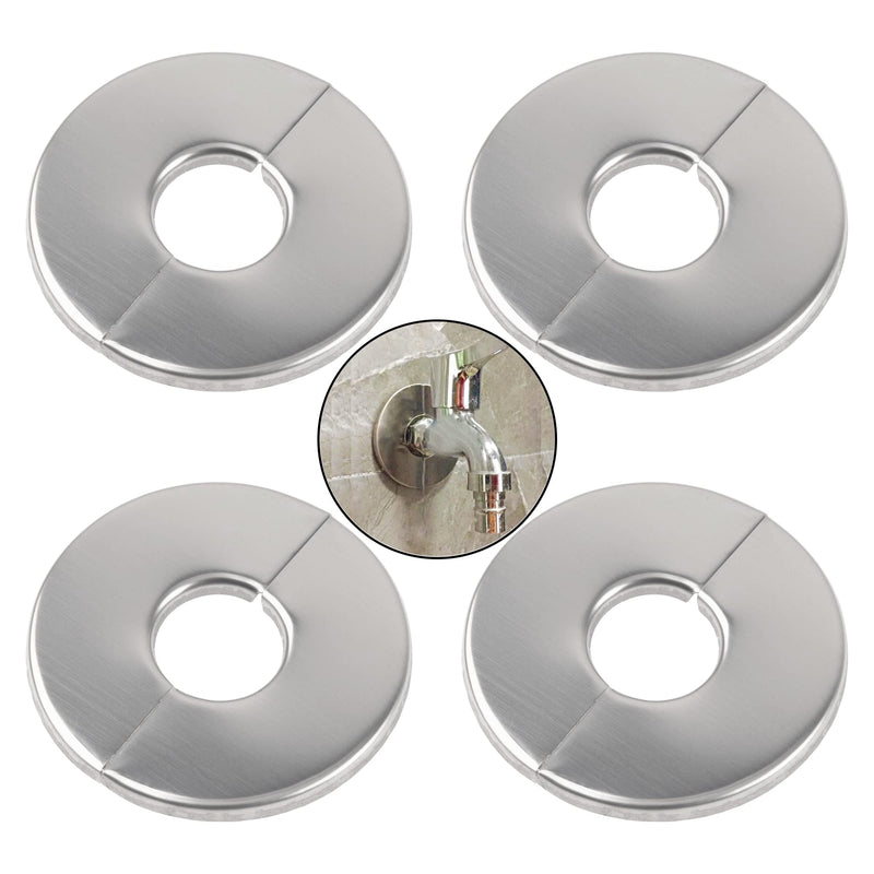4Pcs 304 Stainless Steel Wall Split Flange Round Escutcheon Plate Cover for Various Pipes (22mm/087in) 22mm/087in