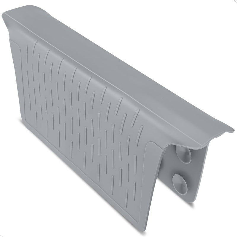 Sink Saddle Silicone Sink Divider Mat Cukwily Kitchen Sink Protector Super Soft Sink Mat No Odor No Stains 12.83'' x 11.1'' 1 Pack Grey
