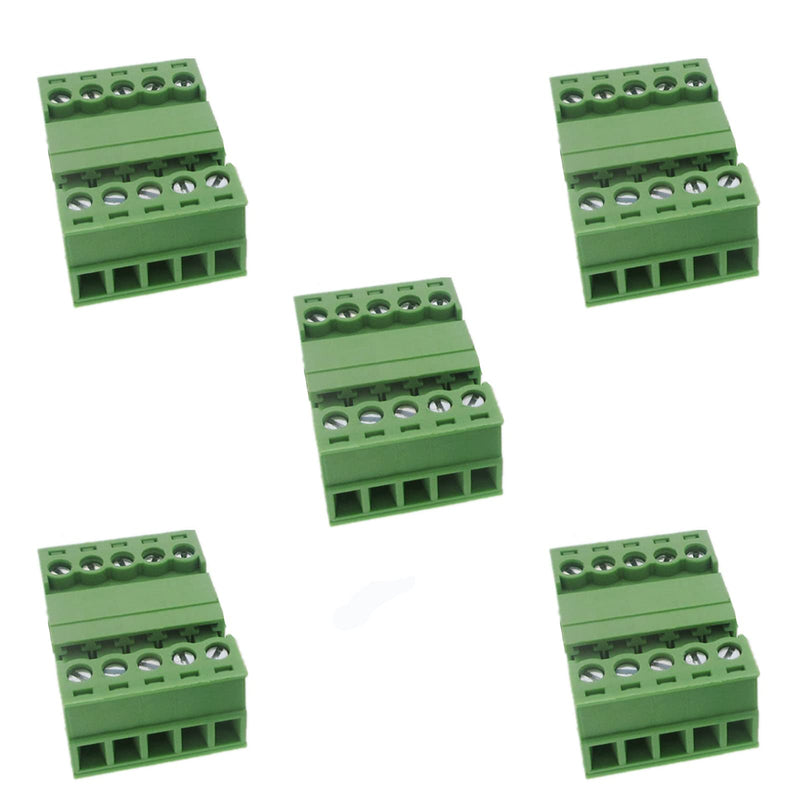 5Set 5-Pin 300V 8A KF2EDGK 3.5mm Pitch Screw Terminal Block Pluggable Connector for 28-16AWG 3.5mm-5-Pin(5PCS)