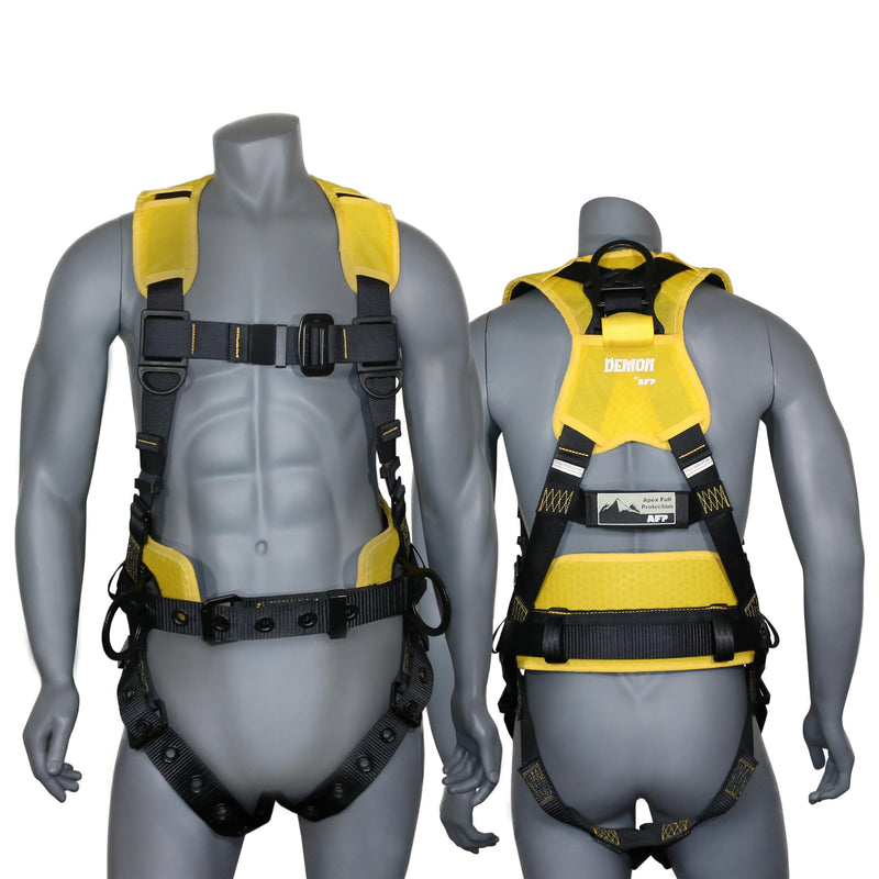 AFP Demon Fall Protection Comfortable Safety Harness (OSHA/ANSI PPE) Harness Only Yellow Small-Medium