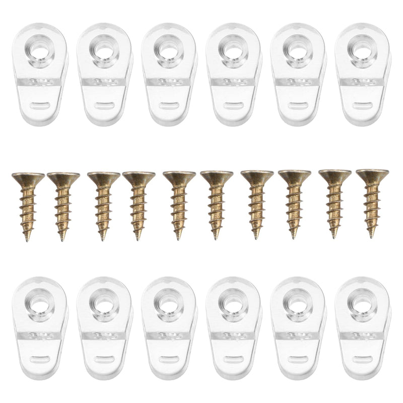 DOITOOL 20Pcs Glass Retainer Clips Kit with Screw, Glass Door Retainer Clips, Glass Clips for Cabinet Doors, Plastic Glass Panel Clips Mirror Clips for Fixing Glass Cabinet Doors Windows (302)