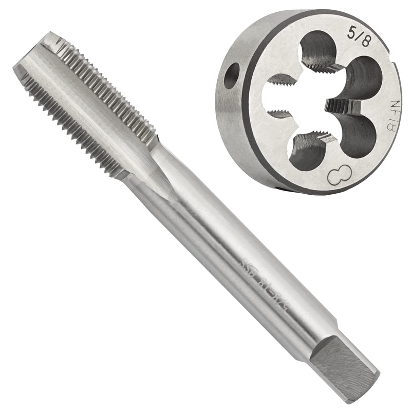 5/8"-18 UNF HSS Tap And Die Set, 5/8 x 18 UNF Machine Thread Tap And UNF Round Thread Die Right Hand 5/8''-18 UNF