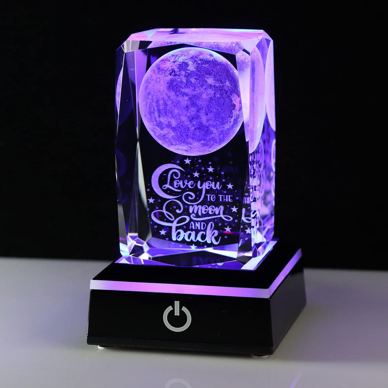 Gifts for Mom from Daughter Mothers Day - Anniversary Wedding Gifts for Couples Her Crystal Engrave I Love You to The Moon and Back Gifts - Unique Birthday Valentines Gifts Her Girlfriend MOM I Love You to the Moon&Back