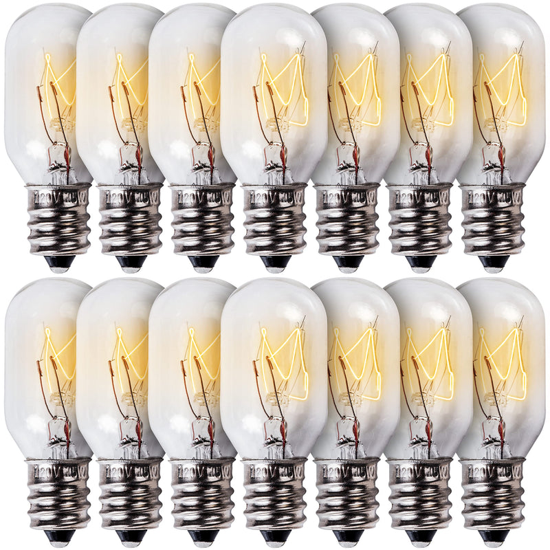 BlueStars 14 Packs E12 T20 15W Salt Rock Lamp Bulb 120V 2700K Warm White Light for Himalayan Salt Lamps & Baskets, Scentsy Plug-in & Wax Warmers, Night Lights 14-Pack