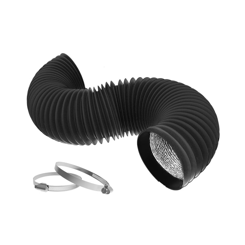 Dryer Vent Hose Flexible 4 Inch 8 Feet PVC Aluminum Foil Ducting Insulated Dryer Vent Hose for HVAC Ventilation with 2 Clamps (4in 8ft) 4in 8ft