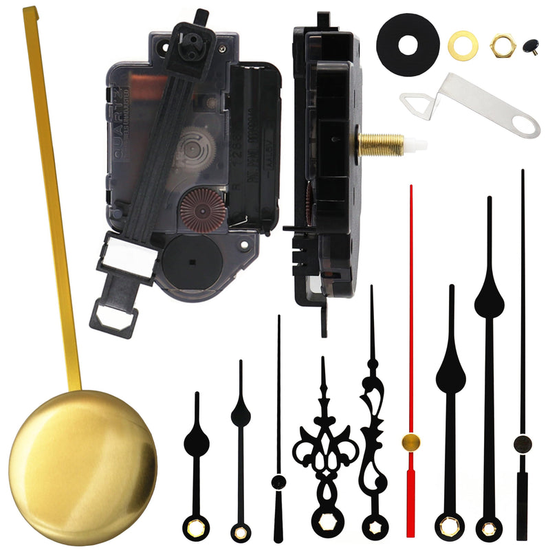 Original Youngtown 12888 Pendulum Clock Movement with 3 Sets of Hands 23 mm (9/10 inches) Shaft Length 15.4 mm (3/5 inch) Thread Length. 9/10 inch total shaft length