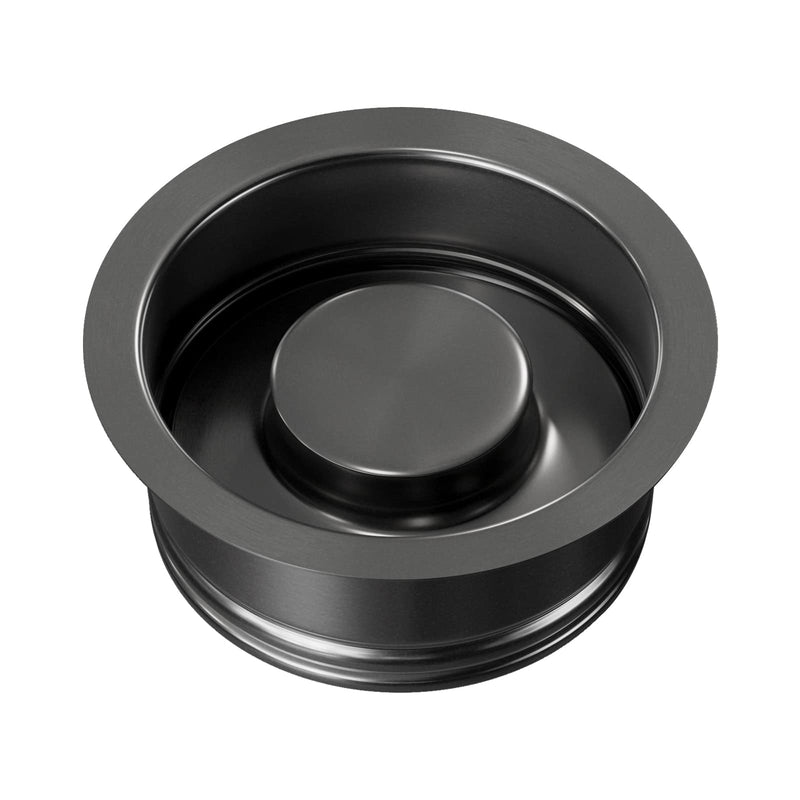 Garbage Disposal Flange, Gunmetal Black Garbage Disposal Drain Garbage Disposal Sink Flange and Stopper, Garbage Disposal Flange Plug for 3-1/2 Inch Drain Hole, Sink Flange and Stopper Gunmetal Black Stainless Steel