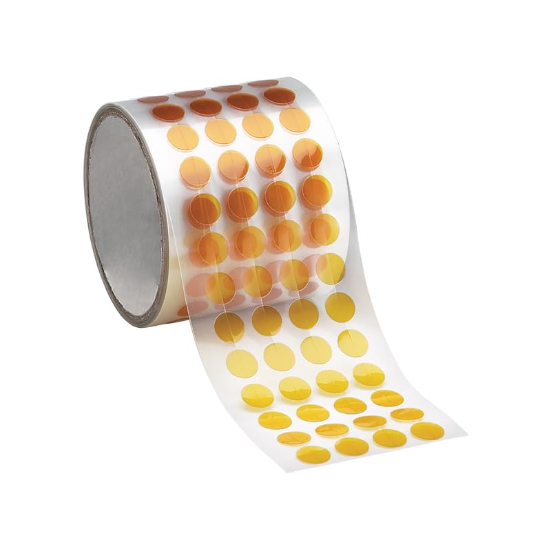 Caplugs KP00437 KP-SH Series, Polyimide Discs, Electronics Coating, Parylene Coating, Solder Wave, Conformal Coating & Other High-Temp Masking, 7/16" Disc, Amber, 2000 Discs/roll (SH-34461)