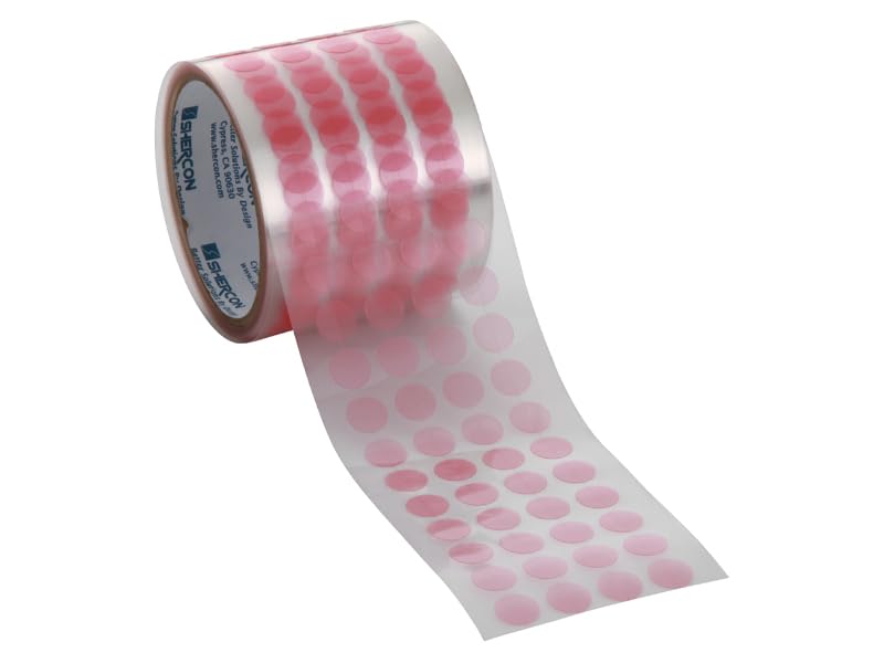 Caplugs PR02500 - PR-SH Series - Powder Peel Red Discs, Polyester Film Tape, Disc Diameter 2-1/2", 100 per Roll, Masking, Die-Cut Discs, Temp Resistant, Protection and Finishing (SH-48824)