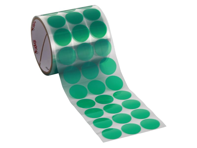 Caplugs PC00500 PC-SH Series - Powder Peel Green Discs, Squares, and Rectangles - Powder Coating, E-Coating, Anodizing, Green Polyester, Circle, 1/2" Diameter, 2000 per Roll (SH-47182)