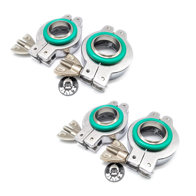 bmotiontech Aluminum NW25 KF25 Wing nut clamp Sets with Stainless Steel Centering Ring and FKM Viton O-Ring (KF25 4 Sets) Al 4 sets