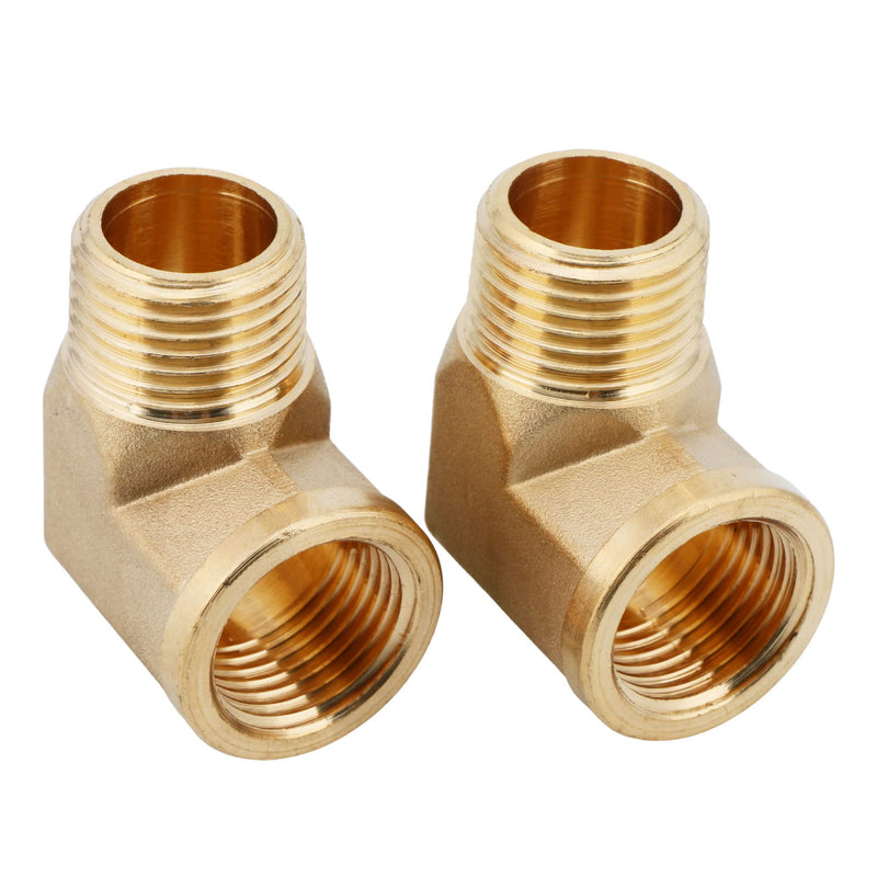 U.S. Solid 2pcs 90 Degree Barstock Street Elbow Brass Pipe Fitting 1/2" NPT Male Pipe to 1/2" NPT Female 1/2" NPT Male x 1/2" NPT Female