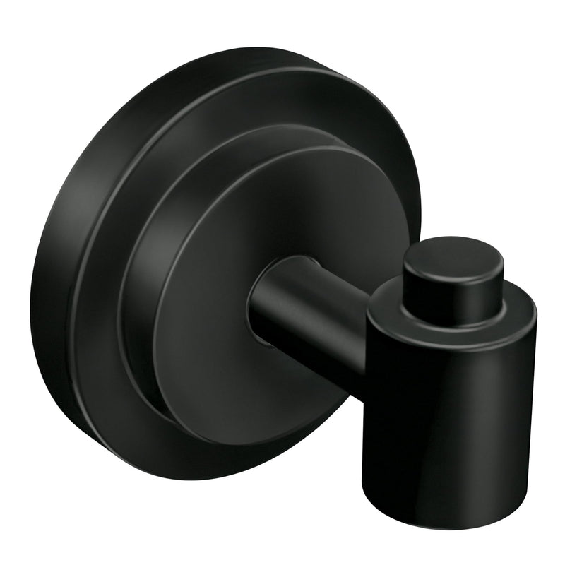 Moen DN0703BL Iso Single Modern Robe Hook, Matte Black