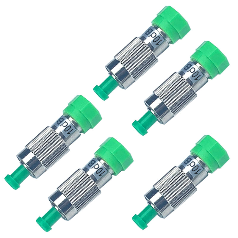 5Pcs 10dB FC-APC Fiber Optic attenuator, Fiber Signal Attenuation Converter, FC Ferrule Inserts Connector