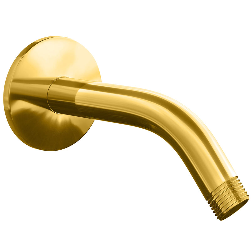 SparkPod 6 Inch Shower Arm with Flange - Solid Stainless Steel Shower Head Extension Arm - Wall-Mounted for Fixed & Handheld Showerheads - Teflon Tape Included (Standard 6", Egyptian Gold)