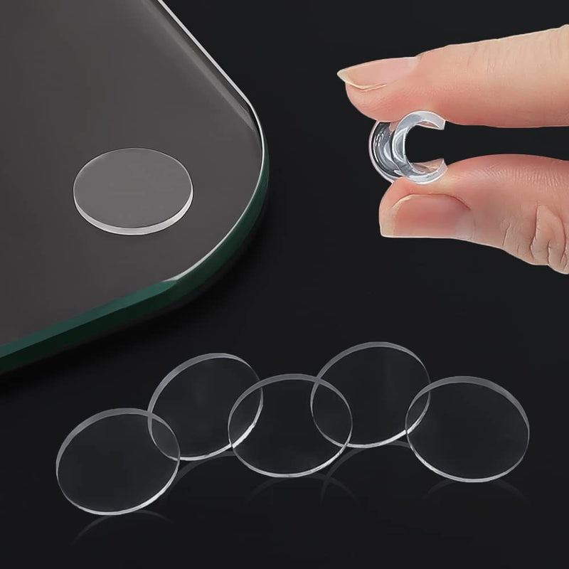 Extremely Soft Glass Table Top Bumper, Anti Slide and Scratch for Glass Table, Transparent Non-Adhesive Rubber Pads for Glass Table Top Spacer. to Avoid The Movement of Glass (Round & Square, 20 PCS) Round & Square