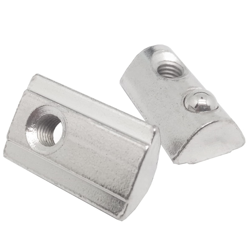 20Pcs 4040 Series M5 T Slot Nuts Roll-in Spring Nuts,Carbon Steel T-nut with Ball,for 4040 Series Aluminum Extrusion Profile Rail,with 8mm Slot 4040,M5