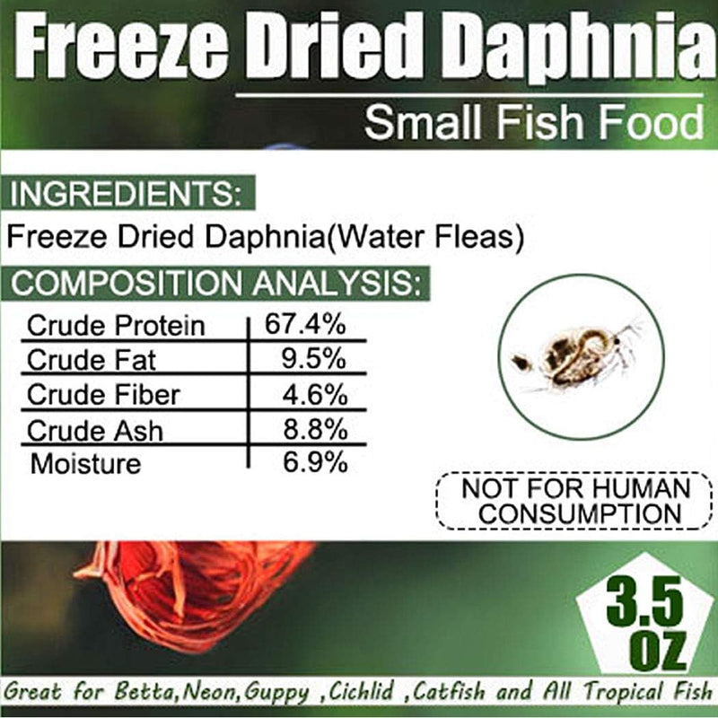 Freeze Dried Daphnia 2-Ounce (Water Flea) Fish Food Aquarium Zooplankton Shrimp Tiny Fish, Babies, Corals, Betta, Neon, Guppy, Cichlid, Catfish And All Tropical Fish - PawsPlanet Australia