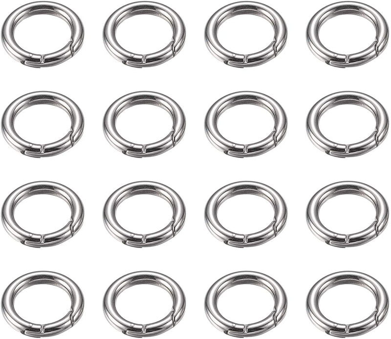 Spring O Rings, Zinc Alloy Round Metal Split Rings Small Clamp Clasp Keyring Buckle for Bag Purse Handbag Strap Craft Od:0.96inch(φ25mm)-16pcs