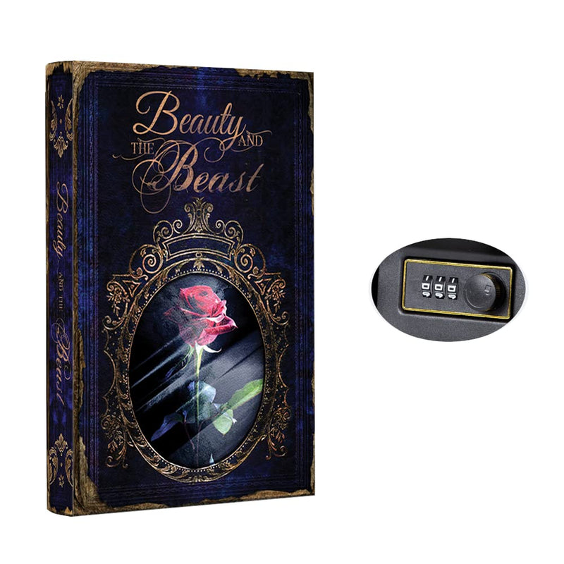 Hidden Safe Book Safe with Combination Lock - Diversion Safe, Secret Storage, Fake Book Box, Small Safe Box for Cash and Money - Book Safe Lock Box - Hidden Safes in Plain Sight (Beauty Beast) (Large) Large