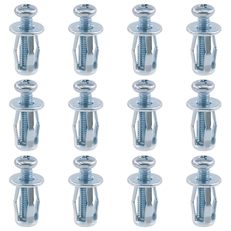 Swpeet 12Pcs M5 x 25 Jack Nuts Petal Nuts Expansion Nut Thins Fixings Dowels with Screws Assembly for Hollow Wall Iron Skin Line Use in Thin Soft Wall (M5 x 25)