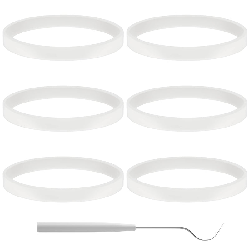 6 PCS Rubber Gaskets 10cm Sealing Gaskets White O-Ring Replacement Parts for Ninja Blender BL480 BL680 BL910 CT680 10cm/ 3.9in