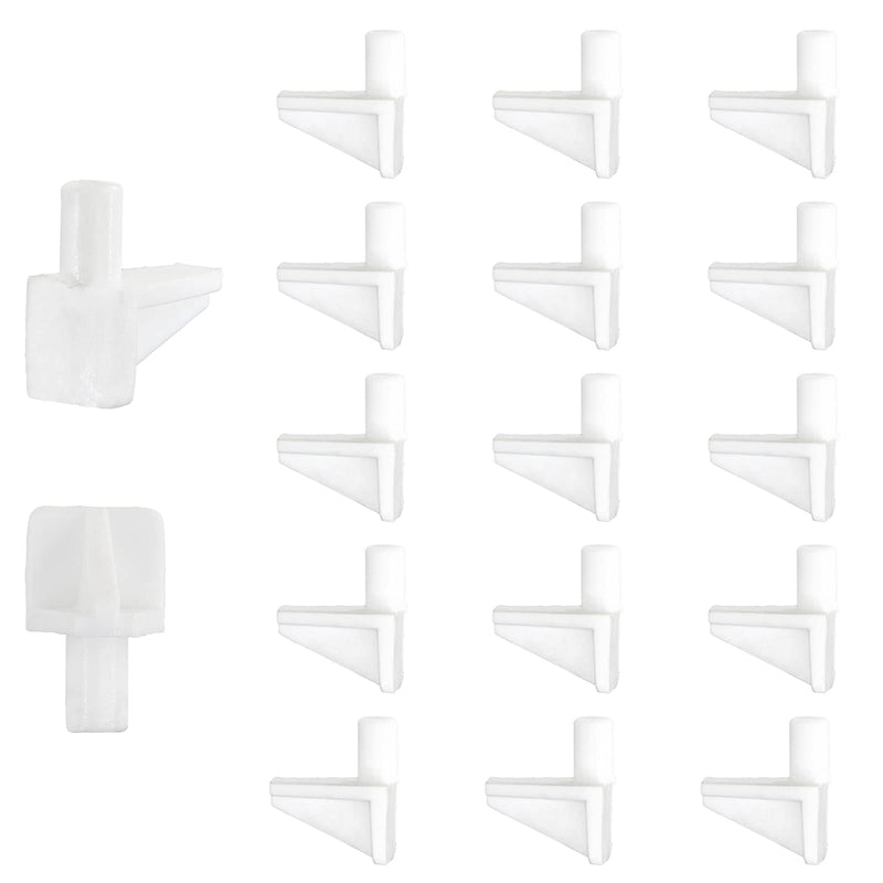 20pcs White Shelf Pegs, 5mm Plastic Shelf Pins Shelf Support Pins, Cabinet Shelf Clips Shelf Holder Pins for Bookcase Cabinets Shelves Cupboard 20 5 x 8mm