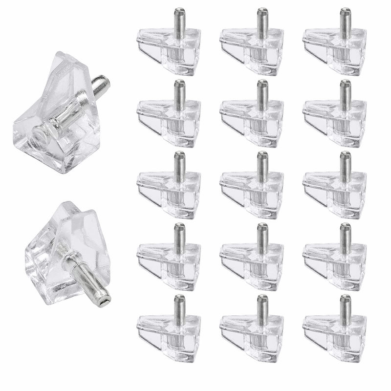 20pcs Clear Shelf Pegs, 3mm Plastic Shelf Pins Small Shelf Support Pins, Cabinet Shelf Clips for Cabinets Bookcase Shelves Cupboard 20