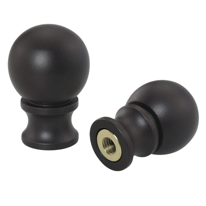 2pcs Dual -Thread Lamp Finial Oil Rubbed Bronze Steel Ball Knob Lamp Shades Finials Cap Knob Lamp Decoration for Lamp Harp Holder