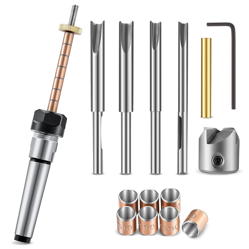 Tondiamo Pen Making Kit Turning Mandrel and Barrel Trimming Set Wood Turning Mandrel #2 Morse Taper Shank with 7mm Drill Bit Mill Cutter Head for Pen Making Woodworking Lathe Accessory, 9 Pcs