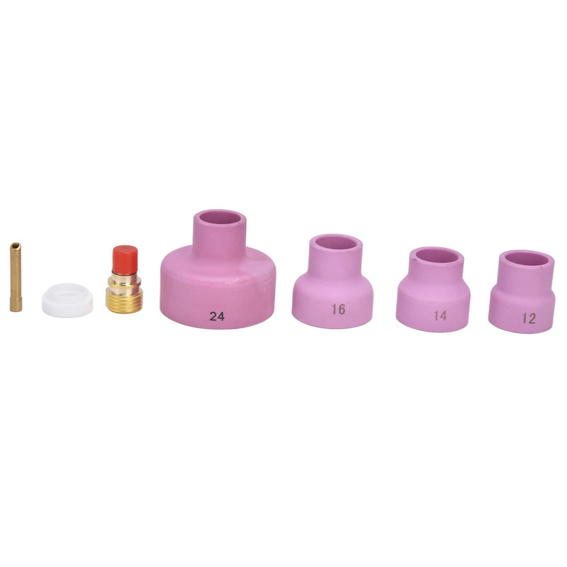 Zerone Welding Torch Accessories Kit, 7Pcs for WP 9 20 25, Ceramic Nozzle +Electrode Holder+PTFE Front Cover(2.4mm) +Connector, Corded Electric, Modern Style