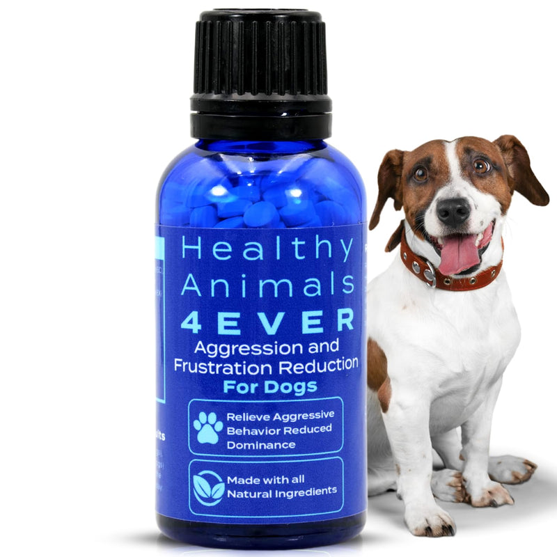 Healthy Animals 4Ever All-Natural Dog Calming Tablets for Stress and Aggressive Behavior - Help Reduce Dog Aggression/Frustration & Promote Relaxation - Homeopathic & Highly Effective - 300 Tablets - PawsPlanet Australia