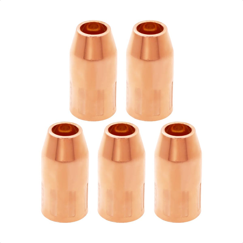 VNS50F Flush Nozzle 1/2in Fixed Threaded for Tweco Fusion 140 180 MIG Gun | 5pcs Velocity Nozzles Replacement Compatible with Tweco Fusion 220 250 MIG Gun VNS50F Series