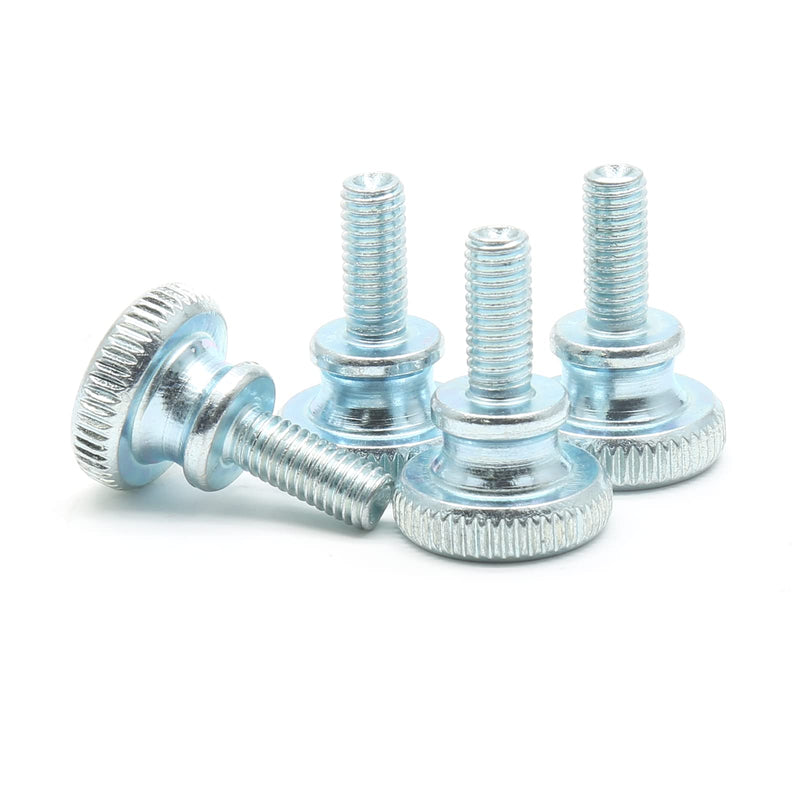 Uenhoy 10 Pcs M4 Knurled Thumb Screws Znic Plated Flat Head Thumbscrews Grip Knobs - M4x12mm