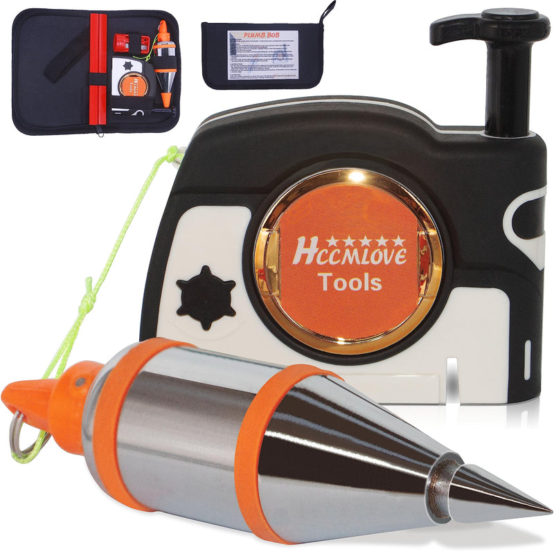Plumb Bobs Magnetic - 15 oz(425g) Plumb Rite With 14.5 ft(4.5m) String,Sharpener,2 Pencils,Carrying Case,Line Reel Used in Construction Can Automatically Stretch the Line,Quickly Stabilize the Plumbob 15oz(425g) 14.5ft(4.5m)