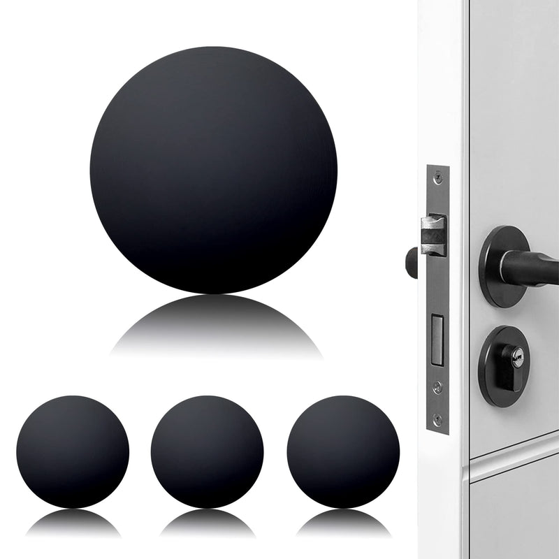 XoYoZo Door Stoppers Wall Protector Buffer Guard Doorknob Door Handle Bumper Self Adhesive Silencer Soft Rubber Crash Pad for Home Office Round-Black