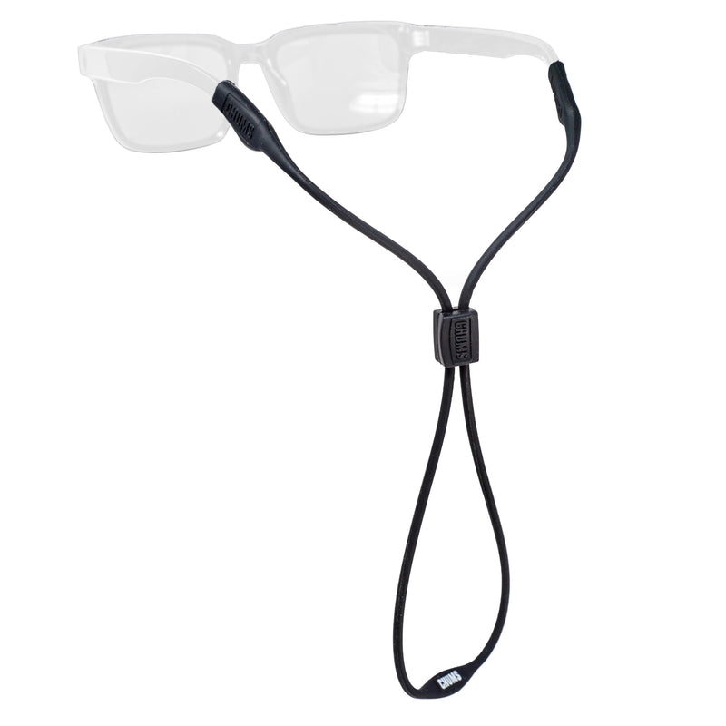 Chums Slim Retainer - Adjustable Eyewear Keeper - Thin Silicone Safety Eyewear Retainer for Women & Men Black