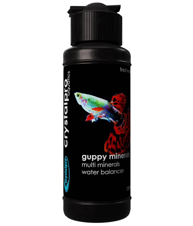 Guppy Minerals 4.22 Oz - Mineral Additive for Guppies - Replenishes Protective Coat and Improves General Health Freshwater Aquarium Salt (125 ml) Treats 660 Gallons
