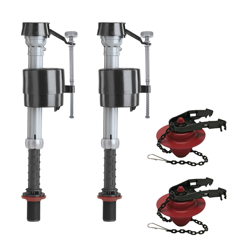 Fluidmaster K-400A-5004 Universal Toilet Fill Valve and 2 in. Toilet Flapper Repair Kit 2- Pack