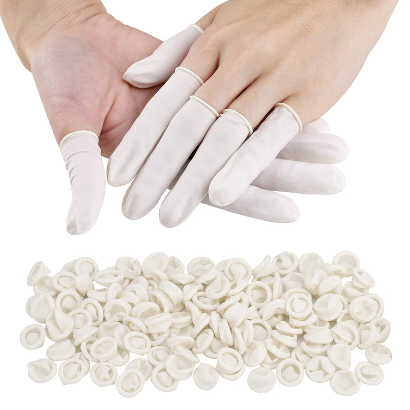Finger Cots Small 300 Pcs Fingertips Protective Finger Cots White Disposable Finger Rubber Tips for Injured Finger,Cracked Finger,Sports - NewNest Australia