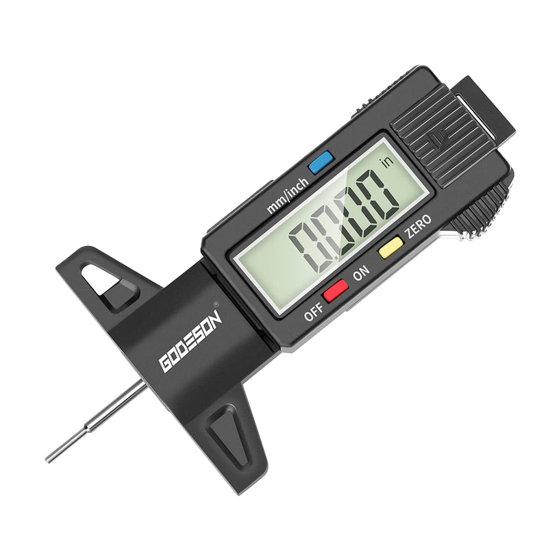 GODESON Digital Tyre Tread Depth Gauge UK,0-25.4 Mm Inch Tyre Guage Digital with Large LCD Display and Tire Tread Depth Measuring Tool for Cars,Trucks,Moto LARGE LCD SCREEN